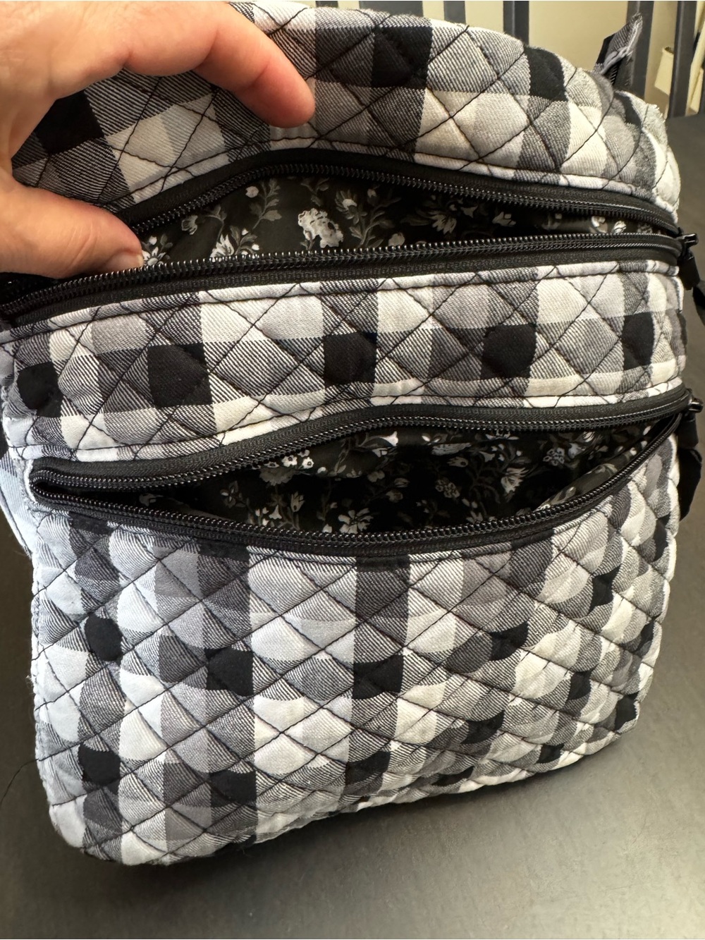 Vera Bradley Triple Zip Hipster Bag in Pearl Buffalo Check Holiday/ Fall 2021 - Picture 8 of 11